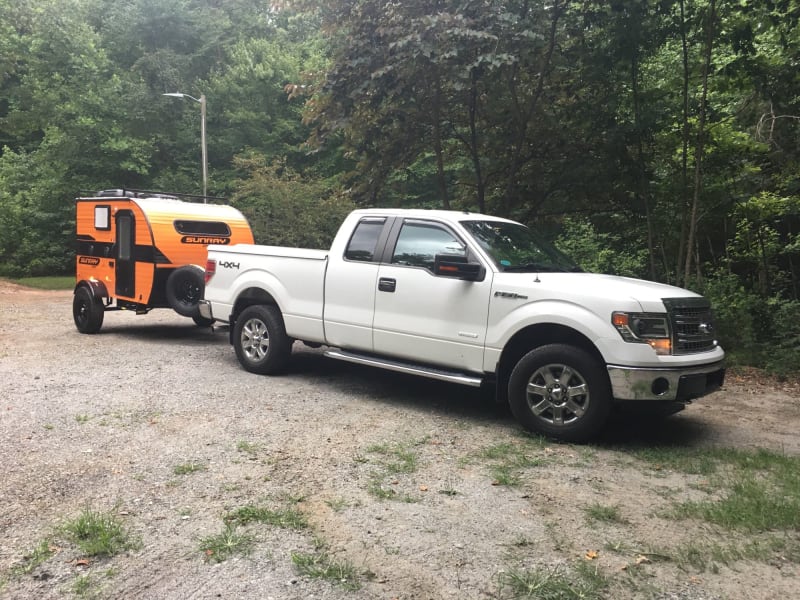 Hooked up and ready for a camping trip. (truck not included in rental, sorry)