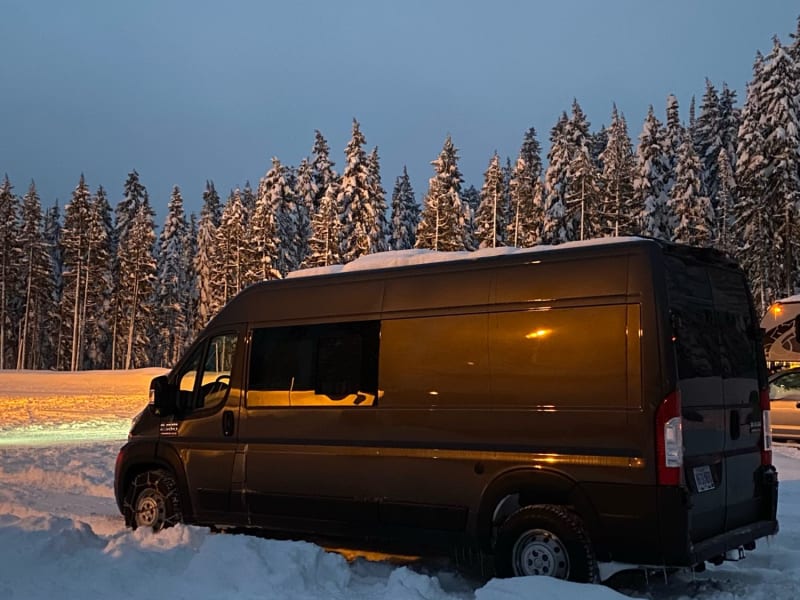 No matter how cold it is outside, you will be warm and cozy in the van.