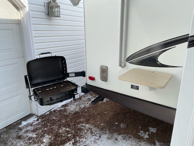 Outdoor grill and small prep area