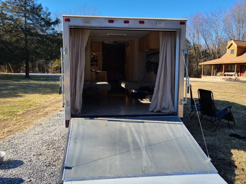 Loading ramps viewed from outside.