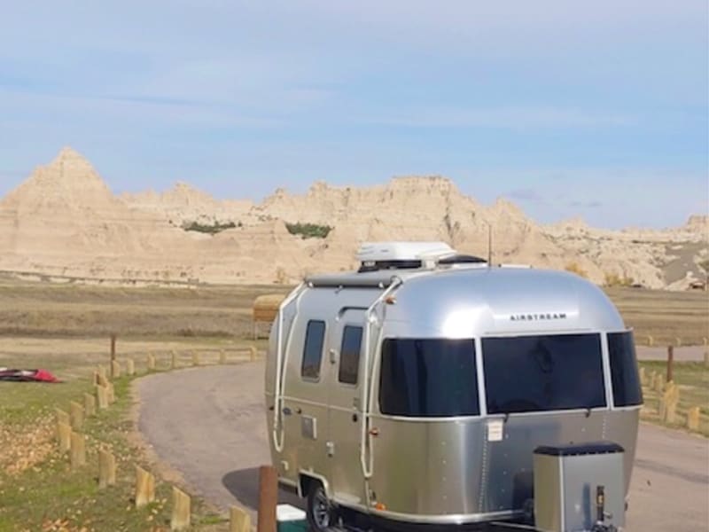 My Bambi parked at our campsite in the Badlands.