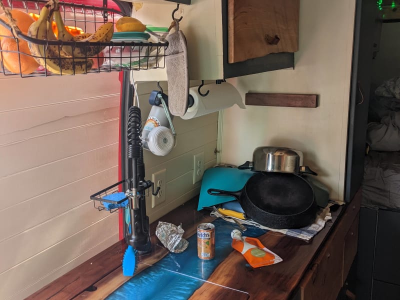 Lots of space in the kitchen to cook and then clean up