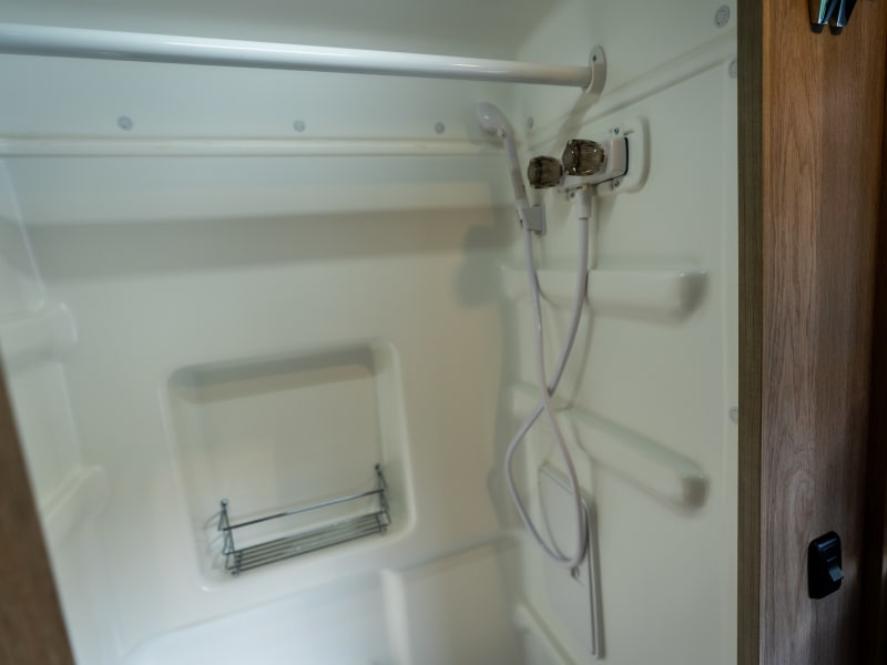 3 options for showers, the on-demand hot water options are pretty amazing