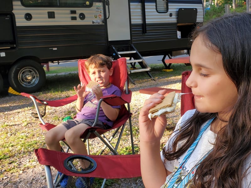 Eating S'mores!