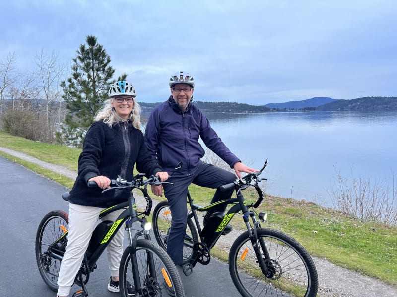 We love bringing our bikes on our adventures. The bike rack is available as an add-on.
