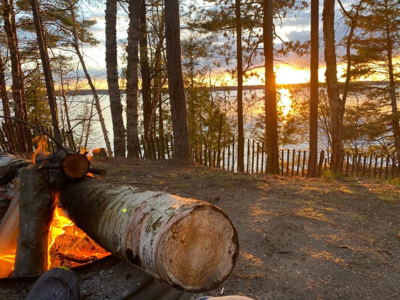 Our campsite view at Indian Lake State Park Campground.