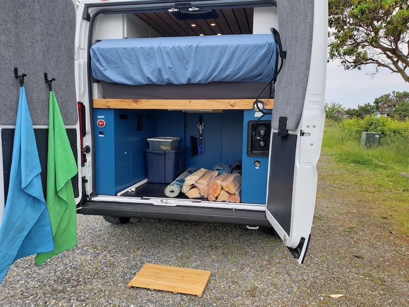 Outside shower set up. Curtain included but not shown.