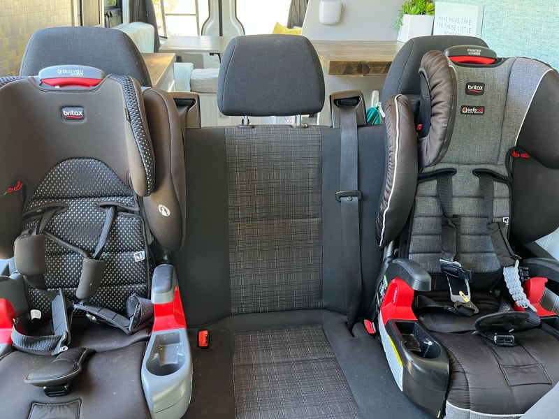 second bench seats three and easily accommodates car seats or booster seats