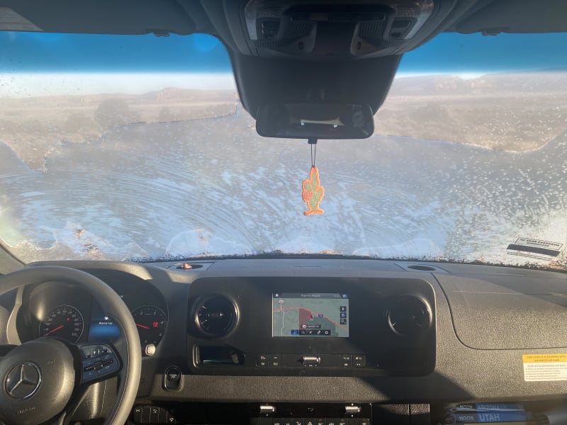 Grace has a full built-in MB navigation system, should you lose service! Pictured during a freeze outside of Albuquerque, NM. Gotta let her thaw out!