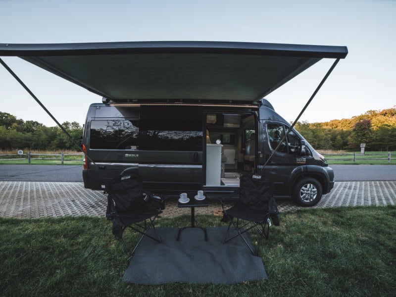 Moana offers a massive 16ft awning with LED lighting that deploys out with the push of a button!  