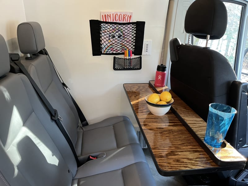 Table set up for passengers