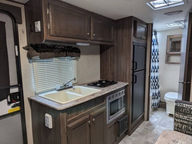 Kitchen-Microwave, two burners, great size refrigerator and freezer. 