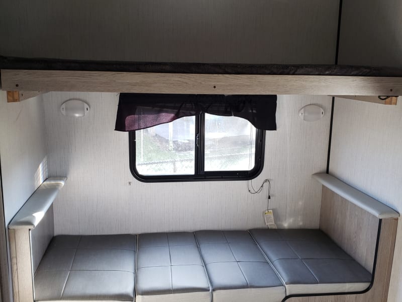 This is a convertible bed to table. This is in the bunk room.