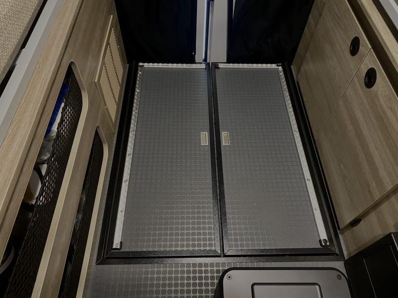 upgraded floor storage with L-track 