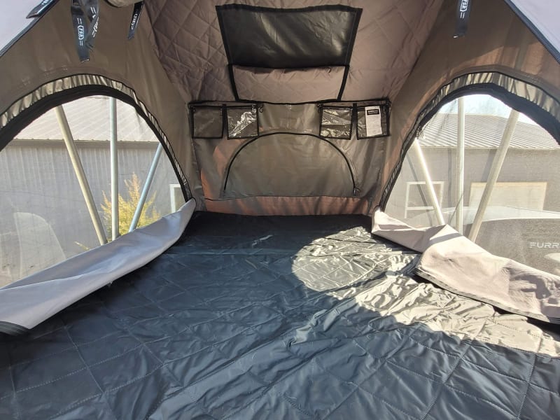 Inside of the roof top tent.