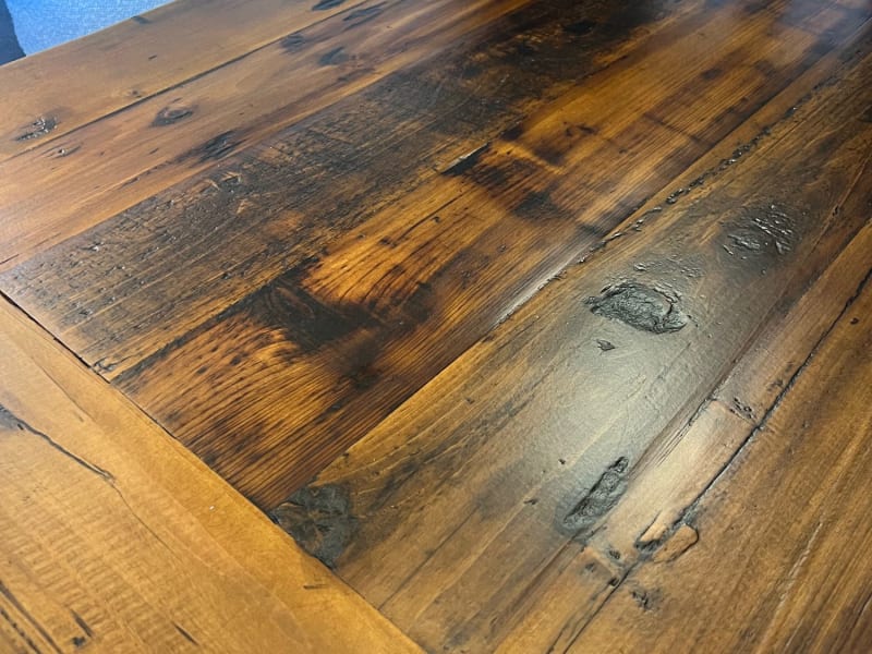 Custom real wood dining table! Enjoy all of the beautiful touches in this high end custom trailer!