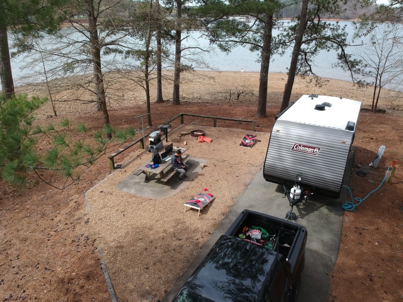 Aerial photo from our campsite at McKinney Campground. We highly recommend!