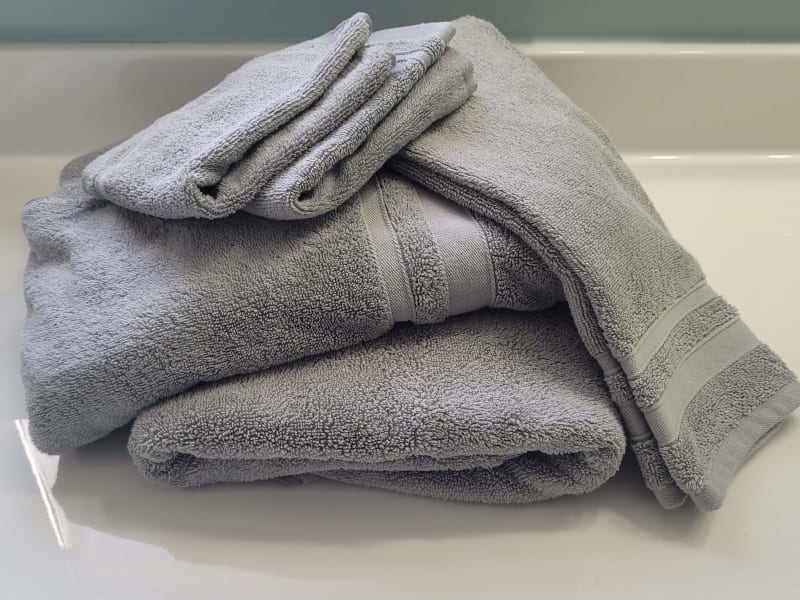 ADD-ON OPTION: Towel set, 2 bath towels, 1 hand towel, 2 washcloths, 4 sets available. 
