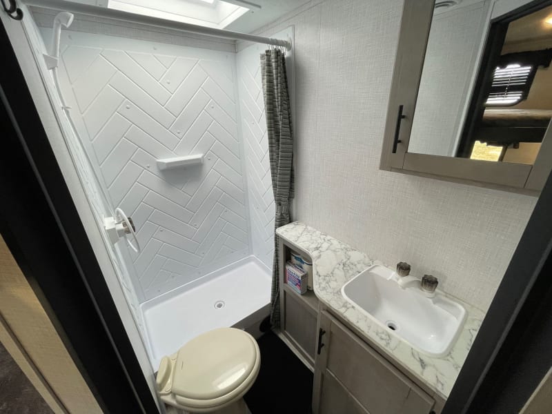 Bathroom- comes with hand soap, and hand towel. 