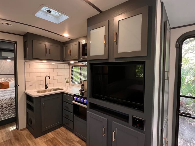 The living area has a 32