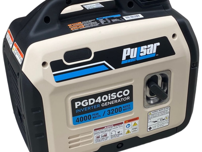 Pulsar 4,000 watt super quite generator 59 dB. This is a great option to provide power to your trailer while you are off the grid. 