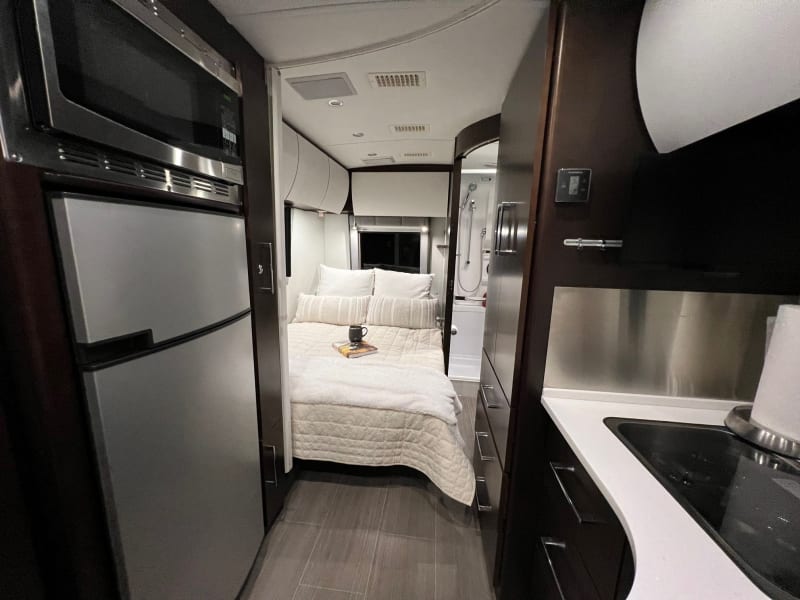 Super comfortable and large sleeping area. Front can be set up as an additional full bed too!