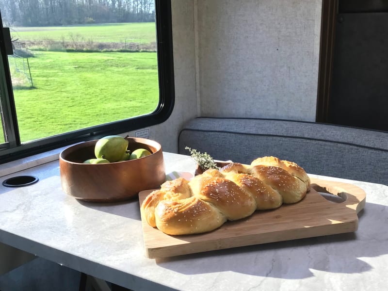 Enjoy a fresh baked braided loaf of bread with each rental.