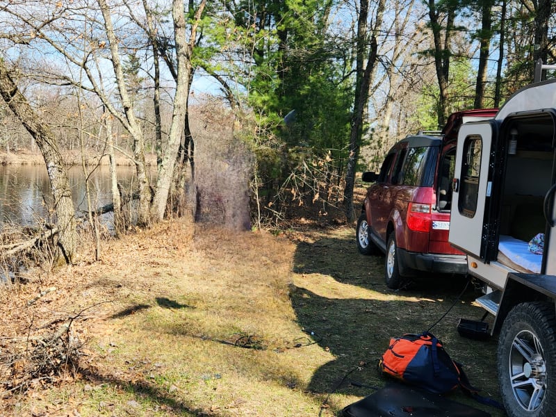 Most flexible towable camper.  Off-road tires and lightweight.