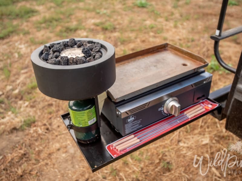 Gas Griddle and Travel Sized Propane Fire Pit for Smores