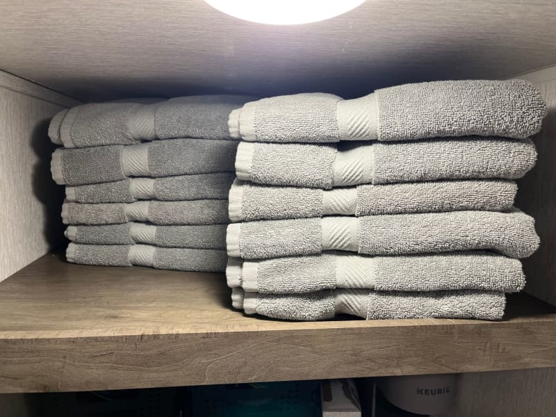 Freshly cleaned bathroom towels! 