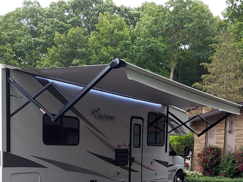 Awning with LED lights