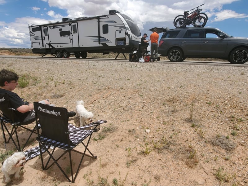 Nothing like a flat tire in the desert