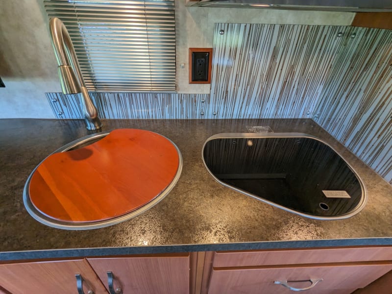 Covered sink and stovetop