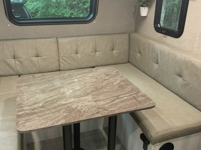 Dining area, then this folds down into a Queen bed for sleeping. 