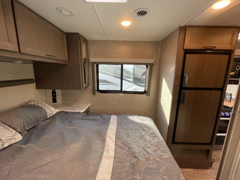 The bedroom has windows from both sides for fresh air 