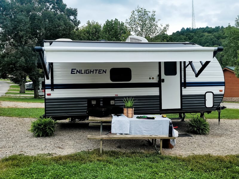 Set up at the Yogi Bear Campground in Kentucky