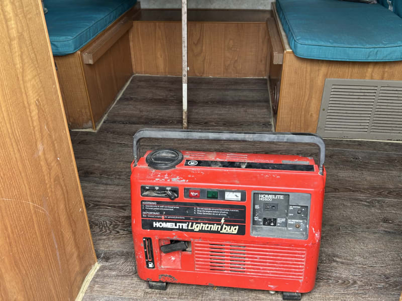 Generator available for off grid camping. 