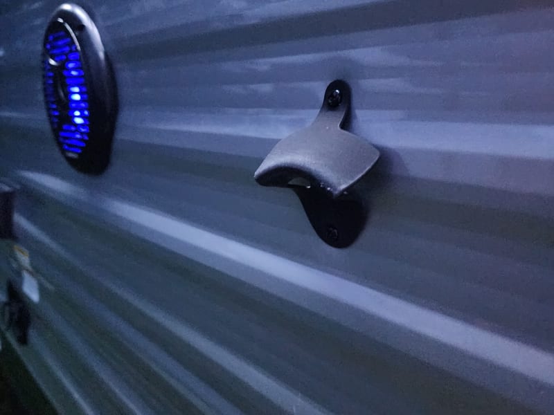 Bottle opener and LED lit outdoor speakers