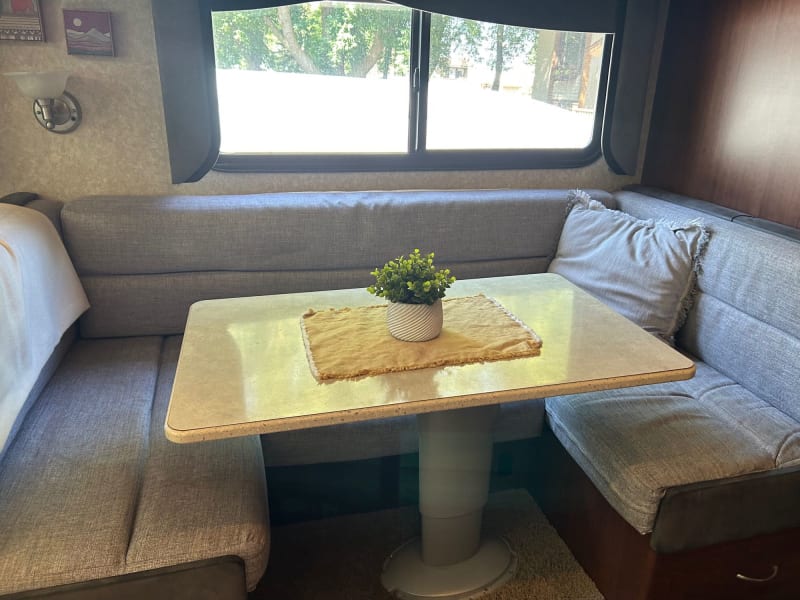 Dinette converts to full size bed. 