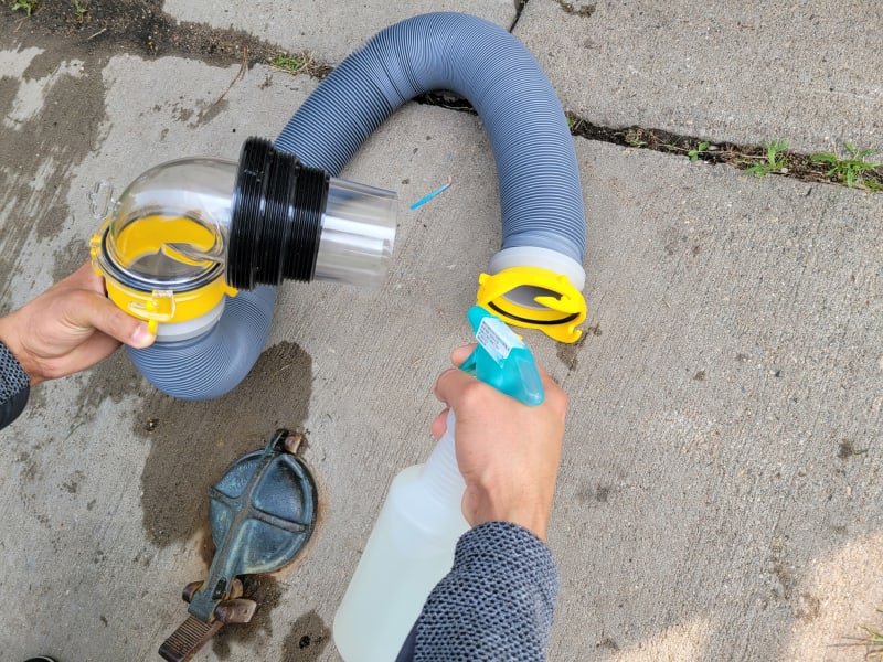 Disinfect after tanks are dumped.