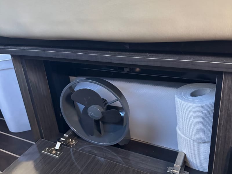 RV specific Toilet paper, portable fan