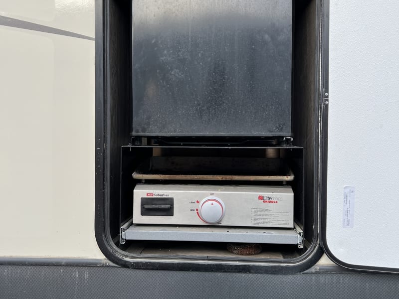 Outdoor fridge and propane griddle