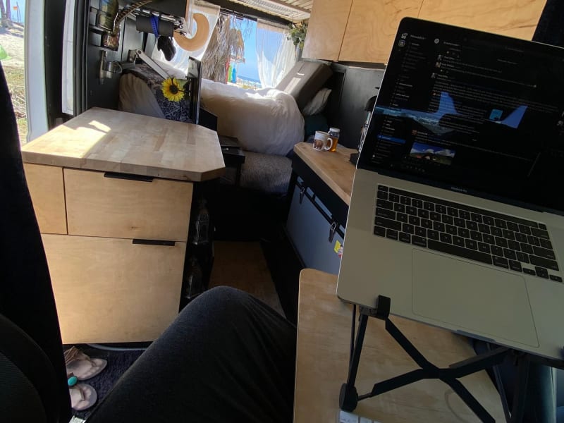 Office setup #2, from passenger seat swivel setup