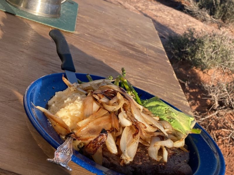 Back deck steak cookout