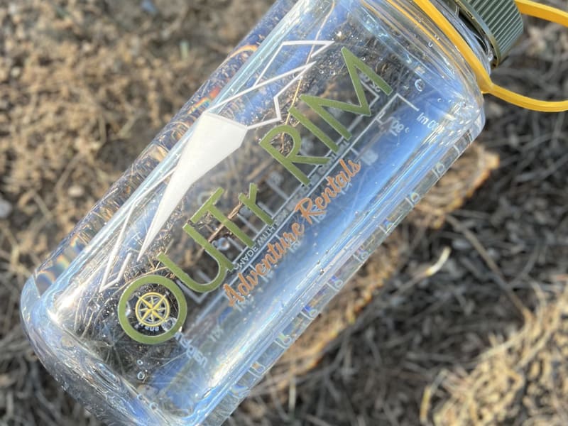 We always include 4 reusable water bottles to use during your trip.