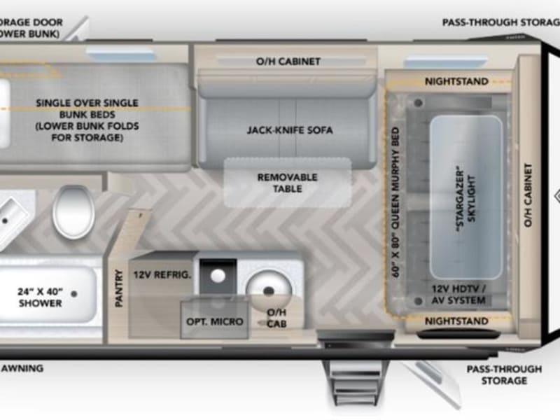 Floorplan of the Ember RV 170MBH