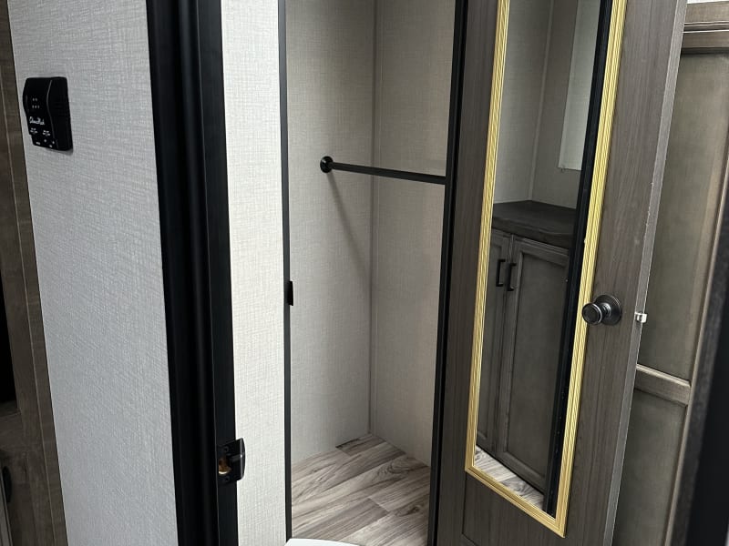 Toilet and walk in closet