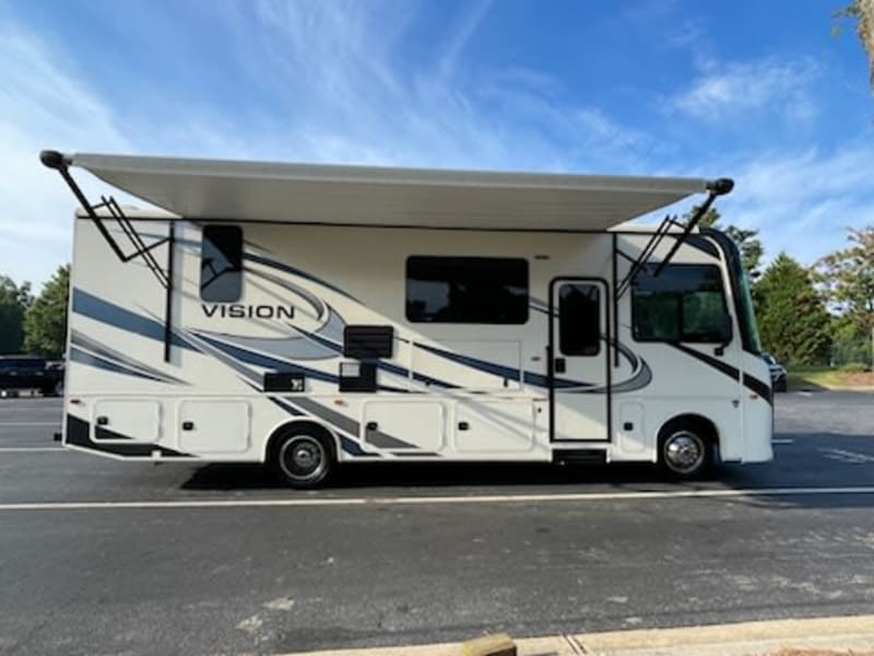 Right side of RV with awning extended