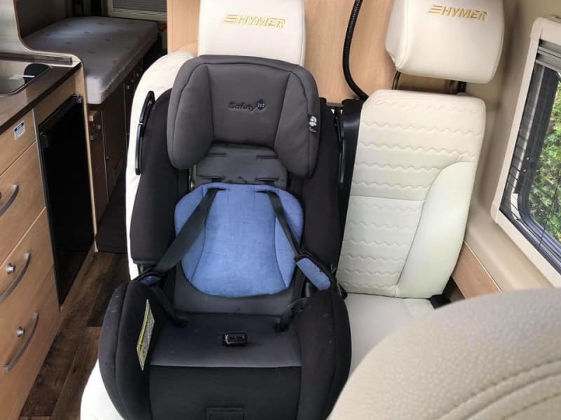 Two child seats/boosters can fit (snug)