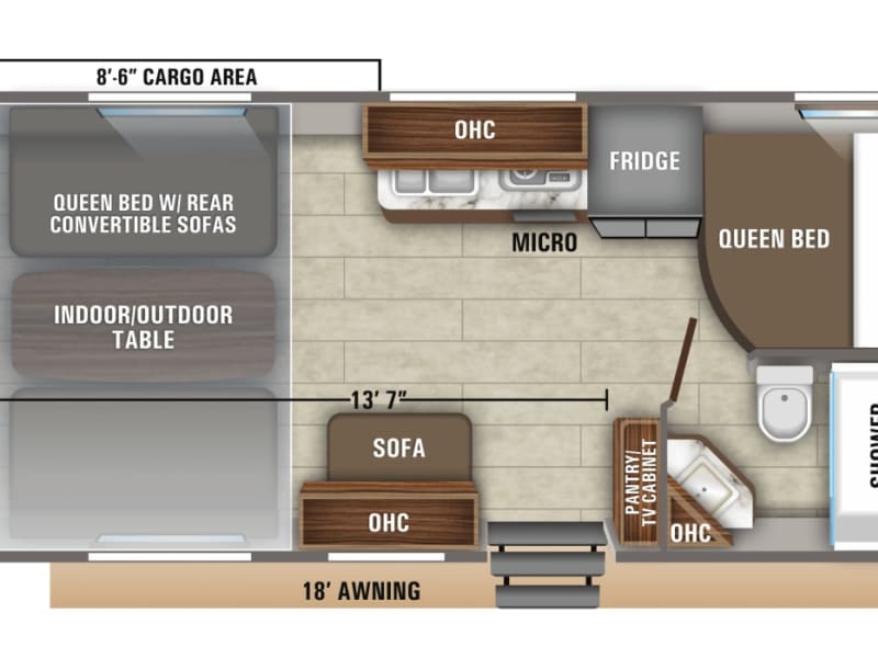 Floor plan of the camper